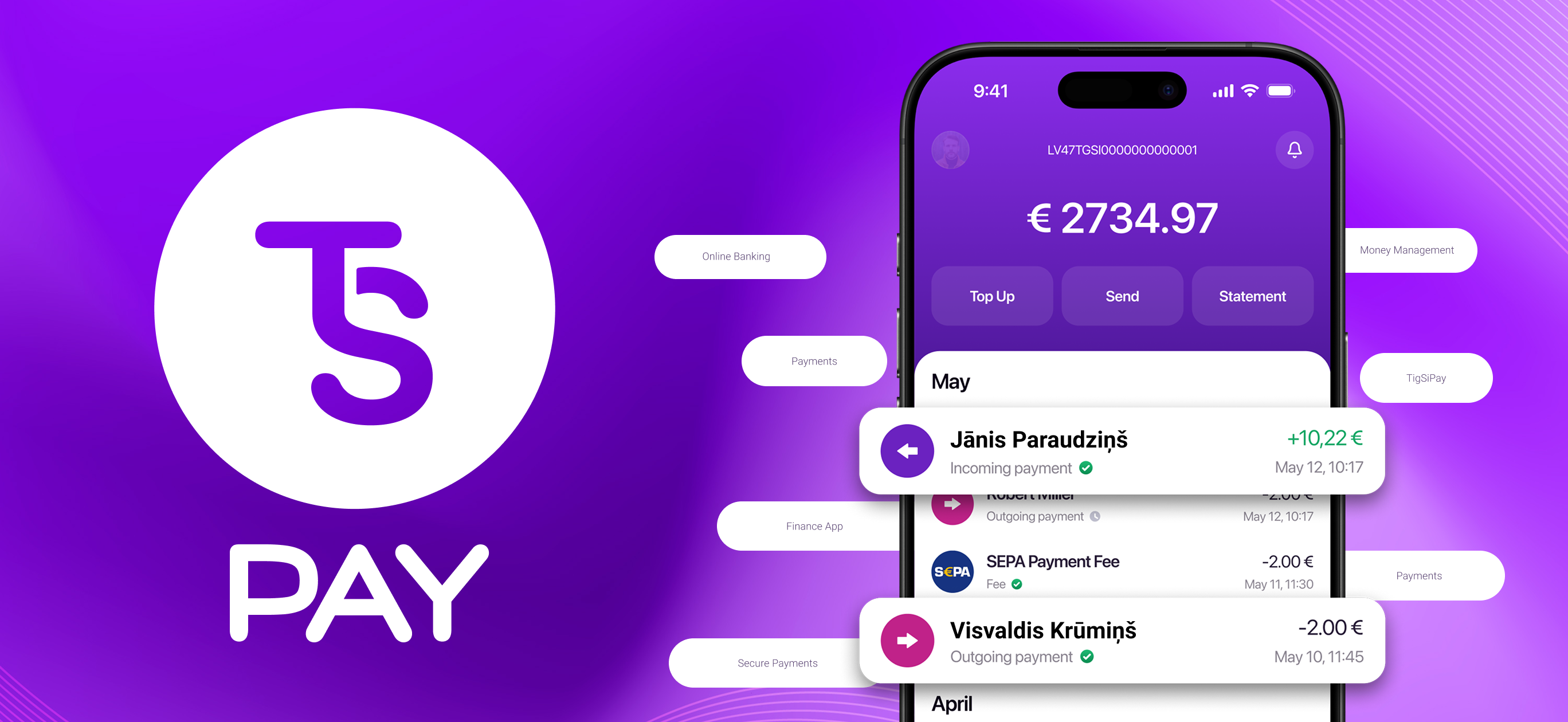 Pārvaldi maksājumus savā stilā ar TigSiPay mobilo lietotni